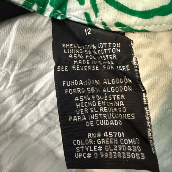 George Green Floral Print V Neck Sleeveless Belted Dress - Size 12 - Picture 7 of 7